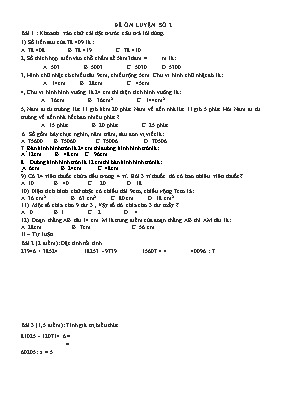 Đề ôn luyện số 2 môn Toán Lớp 4